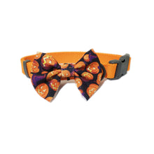 Load image into Gallery viewer, P.Y.T. PET_ Fall Halloween Thanksgiving Dog Collars, Collar décor,Detachable Embellishment,Pumpkin, Bat,Owl, Bow Tie, Holiday Home Accessory