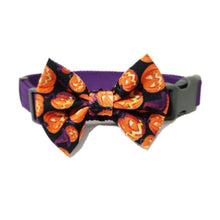 Load image into Gallery viewer, P.Y.T. PET_ Fall Halloween Thanksgiving Dog Collars, Collar décor,Detachable Embellishment,Pumpkin, Bat,Owl, Bow Tie, Holiday Home Accessory