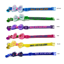 Load image into Gallery viewer, P.Y.T. PET BUY 1 GET 2 Personalized Cat, Small Dog Collars, Customized Embroidered Cat Collar with Name and Phone Number, ID Collar with Bell, Bow Tie