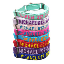 Load image into Gallery viewer, P.Y.T. Pet_Personalized Martingale Dog Collar Customized with Embroidered phone and name, ID Collar Small Medium Large Size for Boy Girl Dog-Royal Blue