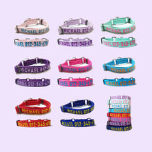 Load image into Gallery viewer, P.Y.T. Pet_Personalized Martingale Dog Collar Customized with Embroidered phone and name, ID Collar Small Medium Large Size for Boy Girl Dog-Purple