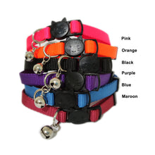 Load image into Gallery viewer, P.Y.T. Pet 1 Pack of 2_6 Colors Classic Solid Cat Collars - Adjustable Cat Collars with Breakaway Clasp and Bell