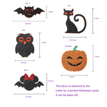 Load image into Gallery viewer, P.Y.T. Pet Fall Halloween Thanksgiving Collar décor, Detachable Embellishment, Pumpkin, Bat,Owl, Bow Tie, Holiday Home Accessory