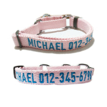 Load image into Gallery viewer, P.Y.T. Pet_Personalized Martingale Dog Collar Customized with Embroidered phone and name, ID Collar Small Medium Large Size for Boy Girl Dog-Light Pink