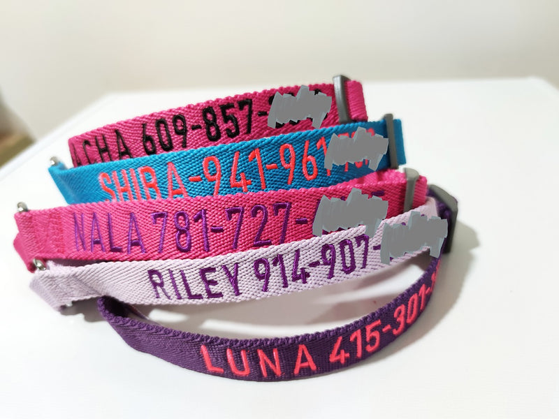 P.Y.T. PET Embroidered Dog Collars-Customized with Embroidered Phone and Name ID Collar for Small Medium Large Size Boy or Girl Dogs