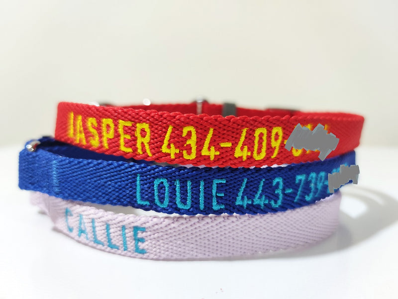 P.Y.T. PET Embroidered Dog Collars-Customized with Embroidered Phone and Name ID Collar for Small Medium Large Size Boy or Girl Dogs