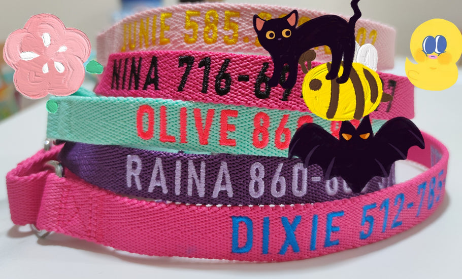 P.Y.T. PET Embroidered Dog Collars-Customized with Embroidered Phone and Name ID Collar for Small Medium Large Size Boy or Girl Dogs