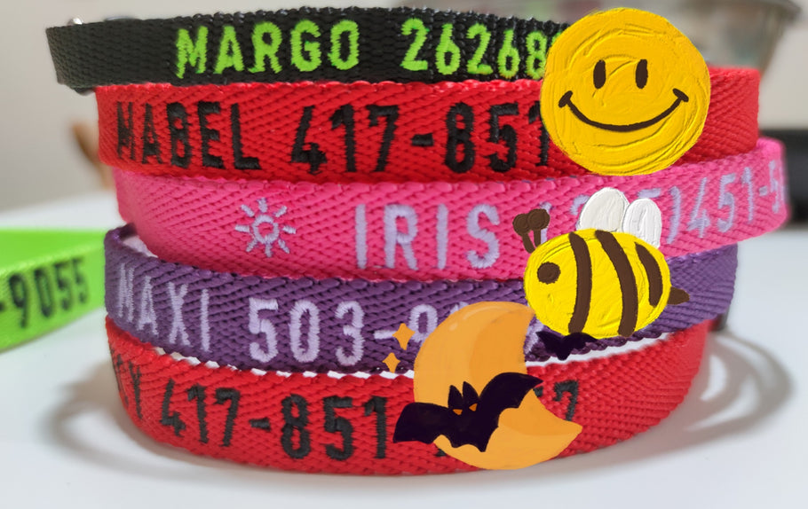 P.Y.T. PET Embroidered Dog Collars-Customized with Embroidered Phone and Name ID Collar for Small Medium Large Size Boy or Girl Dogs