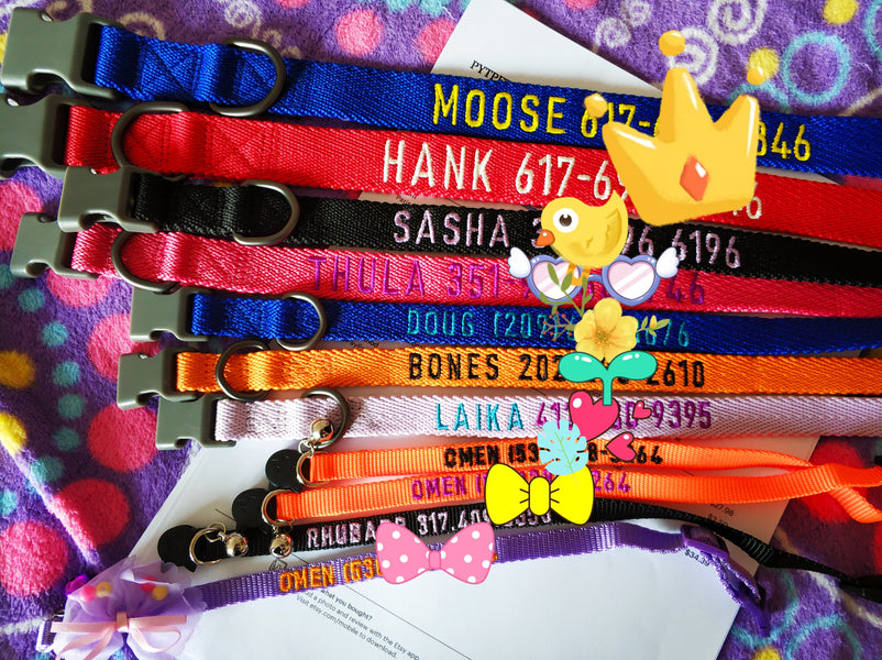 P.Y.T. PET Embroidered Dog Collars- Colorful Collars