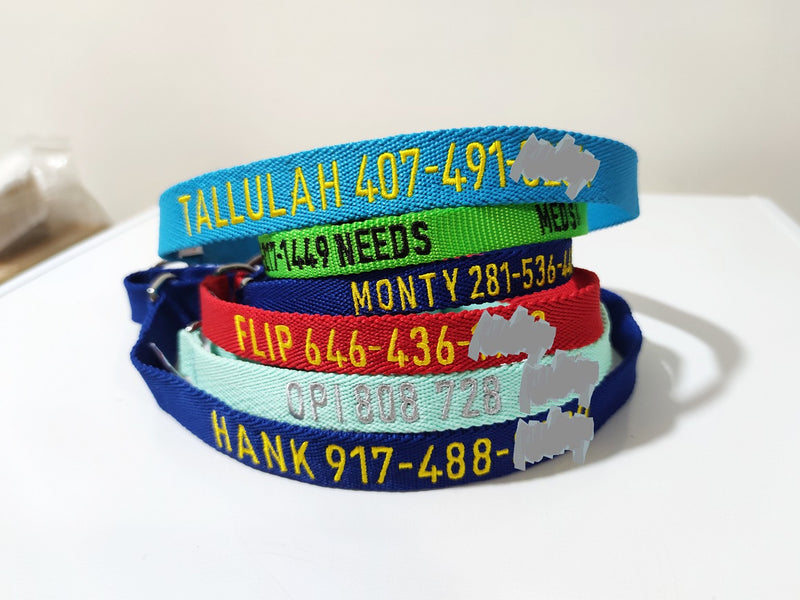 P.Y.T.PET_Personalized Dog Collar_Martingale Dog Collar_ Customized with Embroidered Name and Phone Number