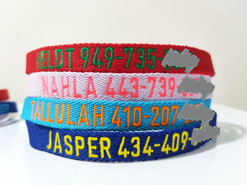 P.Y.T. PET Embroidered Dog Collars-Customized with Embroidered Phone and Name ID Collar for Small Medium Large Size Boy or Girl Dogs