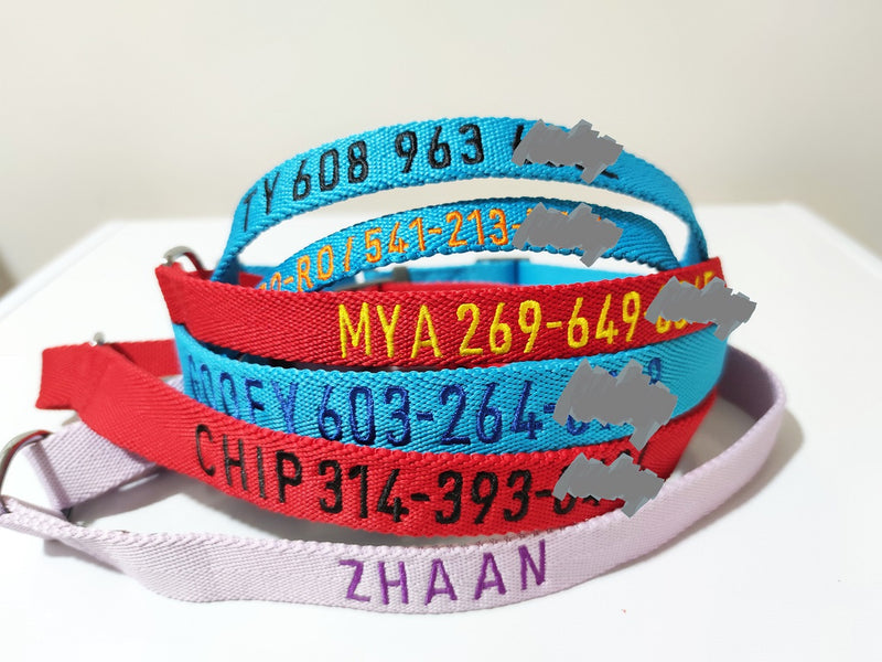 P.Y.T. PET Embroidered Dog Collars-Customized with Embroidered Phone and Name ID Collar for Small Medium Large Size Boy or Girl Dogs