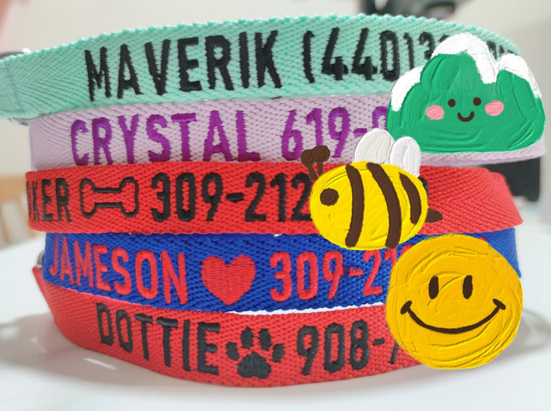 P.Y.T. PET Embroidered Dog Collars-Customized with Embroidered Phone and Name ID Collar for Small Medium Large Size Boy or Girl Dogs