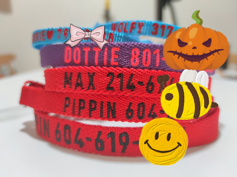 P.Y.T. PET Embroidered Dog Collars-Customized with Embroidered Phone and Name ID Collar for Small Medium Large Size Boy or Girl Dogs