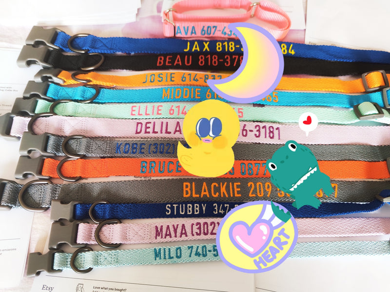 P.Y.T. PET Personalized Dog Collars-Multi Colored Collars