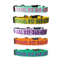 Load image into Gallery viewer, P.Y.T. Pet 15 Colors Personalized Dog Collars, Custom Embroidered with Pet Name and Phone Number- Green

