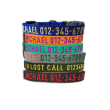 Load image into Gallery viewer, P.Y.T. Pet 15 Colors Personalized Dog Collars, Custom Embroidered with Pet Name and Phone Number- Grey
