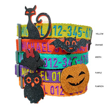 Load image into Gallery viewer, P.Y.T. Pet Fall Halloween Thanksgiving Collar décor, Detachable Embellishment, Pumpkin, Bat,Owl, Bow Tie, Holiday Home Accessory
