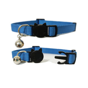 P.Y.T. Pet 1 Pack of 2_6 Colors Classic Solid Cat Collars - Adjustable Cat Collars with Breakaway Clasp and Bell