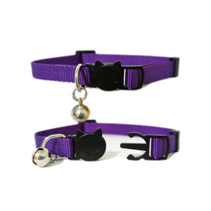 P.Y.T. Pet 1 Pack of 2_6 Colors Classic Solid Cat Collars - Adjustable Cat Collars with Breakaway Clasp and Bell